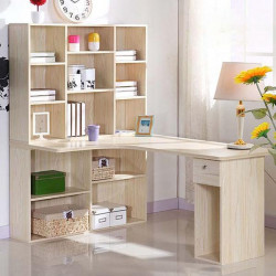 Bàn Học Góc Liền Giá Sách Gỗ MDF Tiện Dụng BGK01