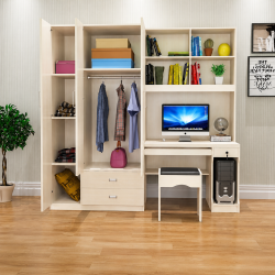 Bàn học có giá sách gỗ liền tủ quần áo đẹp BGK05