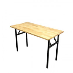 Bàn làm việc chân sắt gấp gọn, mặt gỗ cao su tự nhiên 1m/1m2 giá rẻ BG1260TN