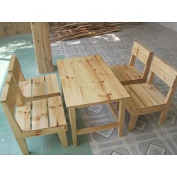 bàn ghế quán cafe bằng gỗ CFG02