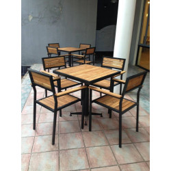 Bàn ghế uống cafe chân sắt BQA06