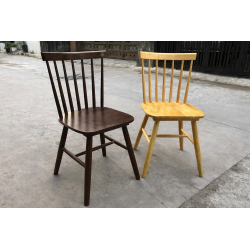 Ghế cafe tựa 7 nan gỗ tự nhiên GCF7N cho nhà hàng, quán ăn