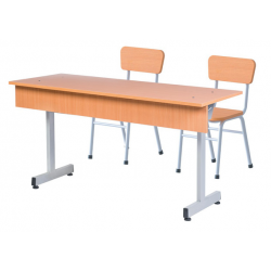 Bộ bàn ghế học sinh cấp 2 khung sắt mặt gỗ cao 69cm của hòa phát BHS108HP6