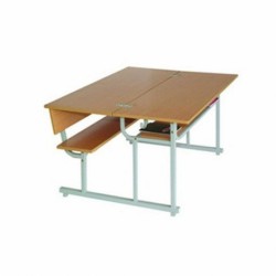 Bộ bàn ghế học sinh bán trú tiểu học Hòa Phát khung sắt mặt gỗ tự nhiên hòa phát BBT101AG