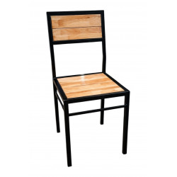 Ghế quán cafe chân sắt đệm gỗ GCFSat02