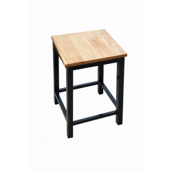 Ghế đôn vuông chân sắt mặt gỗ cho quán ăn giá rẻ GCFSAT03