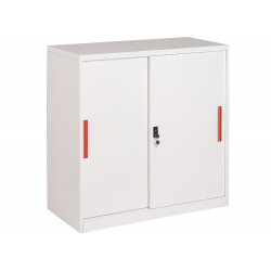 Tủ sắt thấp TU88SD/TU118SD The One cánh lùa sơn trắng để tài liệu văn phòng