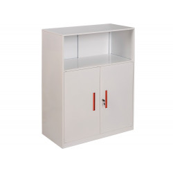 Tủ sắt thấp TU12AD The One 2 khoang cánh mở sơn trắng để tài liệu văn phòng