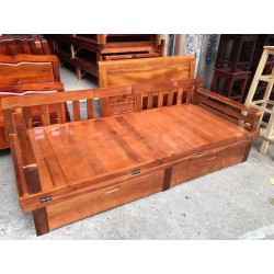 Giường gỗ gấp thành ghế có ngăn kéo GG160 KT: 160x200