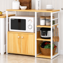 Kệ lò vi sóng khung sắt đợt gỗ để đồ nhà bếp đa năng KVS04
