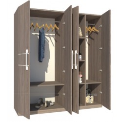 Tủ gỗ đựng quần áo 2 buồng 4 cánh mở TQA21