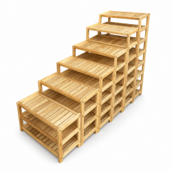 Kệ giày dép nan gỗ cao su tự nhiên 3,4,5,6,7,8 tầng giá rẻ