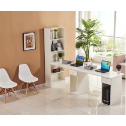 Bàn học đôi liền giá sách bằng gỗ BGK26