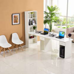 Bàn học đôi liền giá sách gỗ thông minh hiện đại BGK26