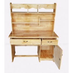 Bàn học liền kệ giá sách bằng gỗ cao su BGK36