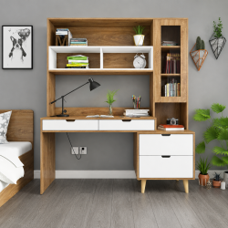 Bàn Học Liền Giá Sách Gỗ MDF Hiện Đại BGK37
