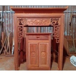 Bộ bàn thờ gỗ gõ rộng 127cm BTH18