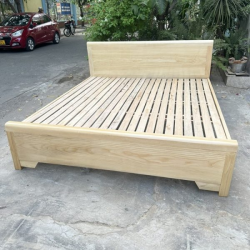 Giường gỗ sồi giát nan tự nhiên hiện đại đẹp giá rẻ GGN11