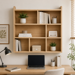 Kệ sách gỗ rộng 80cm treo tường đơn giản hiện đại KSG41