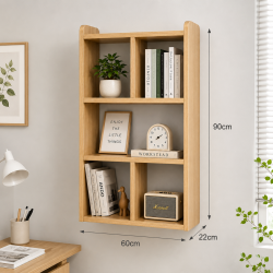 Giá sách gỗ treo tường nhỏ gọn 60x90cm KSG43