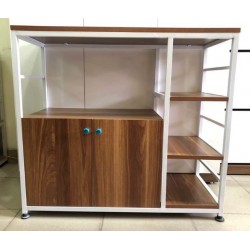 Kệ để lò vi sóng nồi cơm điện khung sắt đợt gỗ giá rẻ KVS18