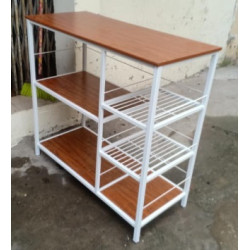 Kệ nhà bếp đa năng khung sắt đợt gỗ KVS21