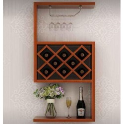 Kệ đựng rượu trang trí bằng gỗ treo tường TR02