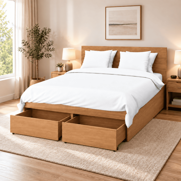 Giường ngủ gỗ công nghiệp có ngăn kéo đẹp hiện đại GCN18