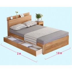 Giường ngủ đôi gỗ công nghiệp 1m8 có ngăn và kệ đầu giường GCN26