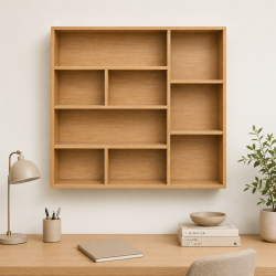 Kệ sách gỗ công nghiệp treo tường 100x120cm giá rẻ KTT09