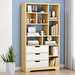 Tủ sách gỗ MDF KSG49 để đồ trang trí có ngăn kéo cao 178cm