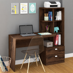 Bàn học gỗ có kệ sách liền bàn BGK39