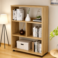 Giá kệ sách gỗ 3,4,5 tầng có bánh xe di chuyển KGX01