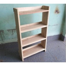 Kệ sách gỗ tự nhiên kiểu đứng để đồ trag trí KSG74