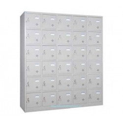 Tủ sắt locker sơn tĩnh điện 30 ngăn 30 khoang cánh mở Hòa Phát để hồ sơ tài liệu văn phòng  TU986-5K