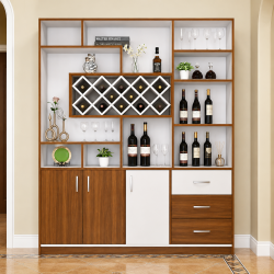 Mẫu kệ rượu gỗ đẹp để đồ trang trí phòng khách TR08