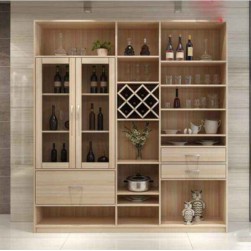 Kệ rượu phòng khách kết hợp kệ sách trang trí TR09