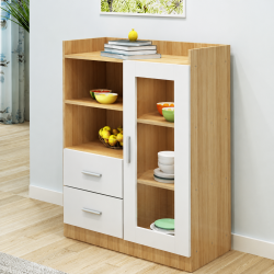 Tủ gỗ thấp cánh kính để đồ nhà bếp gia đình KVS20