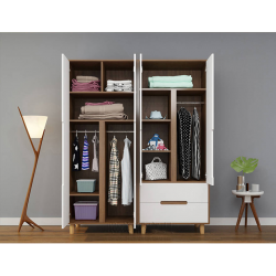 Combo tủ quần áo gỗ công nghiệp cánh mở nhỏ gọn hiện đại TQA45