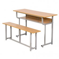 Bộ bàn học sinh hòa phát không tựa khung sắt mặt gỗ dùng cho trường phổ thông BSV104