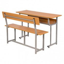 Bộ bàn học ghế sinh viên hòa phát có tựa khung sắt mặt gỗ dùng cho trường phổ thông và đại học BSV104T