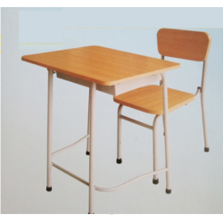 Bàn ghế học sinh khung sắt mặt gỗ cao 57 cm có 01 chỗ ngồi BHS107-4