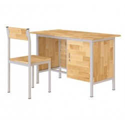 Bộ bàn ghế giáo viên hòa phát khung sắt mặt gỗ tự nhiên BGV103G