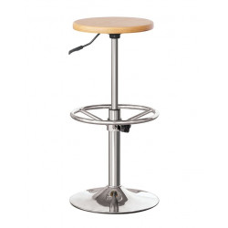 Ghế quầy bar - quán cafe chân sắt mạ trụ cao đệm gỗ B08