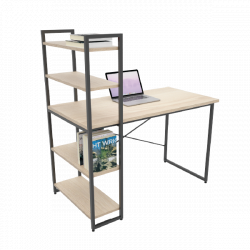 Bàn làm việc học tập có giá sách khung thép gỗ MFC Xuân Hòa BLV-01-01