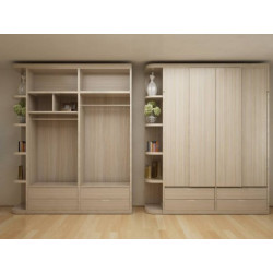 Tủ quần áo gỗ cánh mở có kệ góc trang trí đẹp hiện đại TQA42