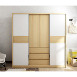 Tủ quần áo gỗ công nghiệp cánh lùa kiểu dáng hiện đại TQA17