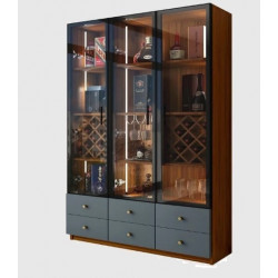 Tủ gỗ công nghiệp để rượu và đồ trang trí phòng khách TR25