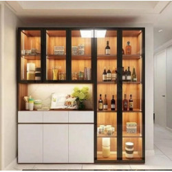 Tủ rượu gỗ đứng cánh kính phòng ăn để đồ trang trí TR29