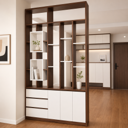 Tủ gỗ vách ngăn trang trí phòng khách hiện đại KSG102